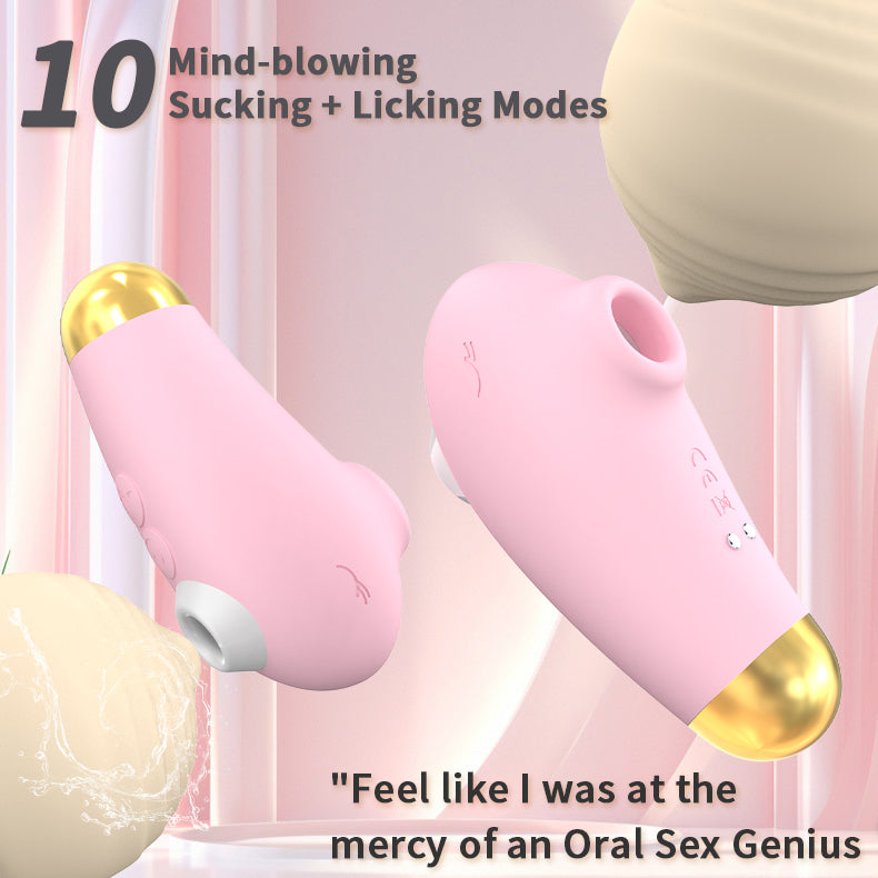 Female Licking Tongue Vibrator, Sucking Modes, for Couples' Pleasure